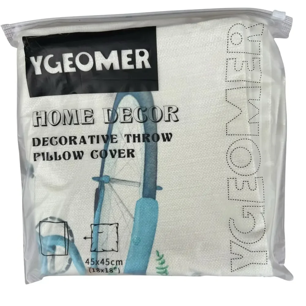 New YGEOMER Set Of 4 Fresh Flower Spring Linen Throw Pillow Cover Case 18